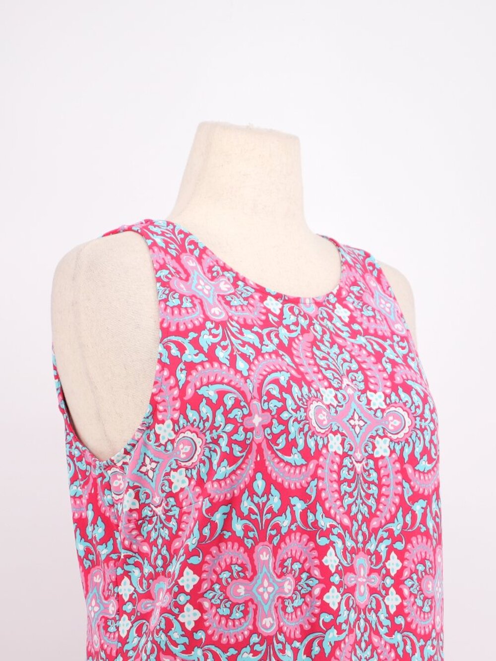 TALBOTS Effortless Jersey Medallion Open Back Dress Pink Size L - Picture 3 of 8